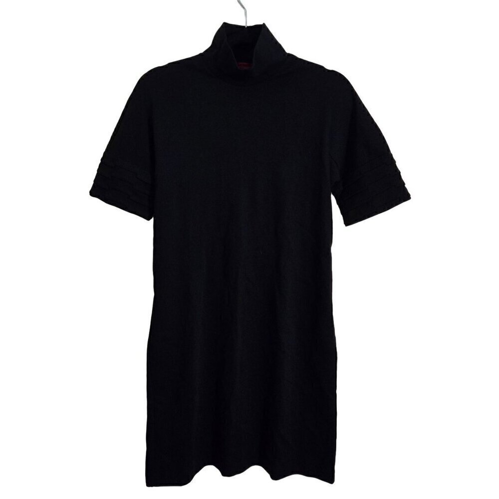 Vivienne Tam Designer Minimalist Turtleneck Short Sleeve Sheath Dress Size S